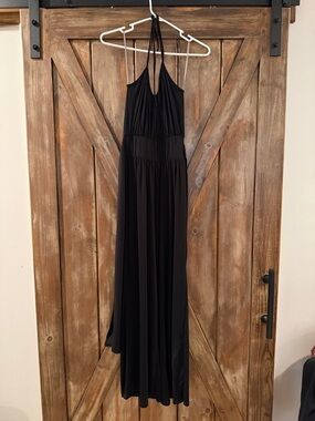 Black Halter Maxi Dress - Elegant Women's Evening Dress
